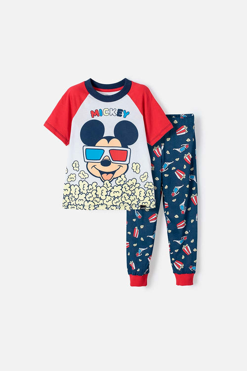 PIJAMA DE MICKEY MOUSE MULTICOLOR DE MANGA CORTA PARA NIÑO 2T A 5T