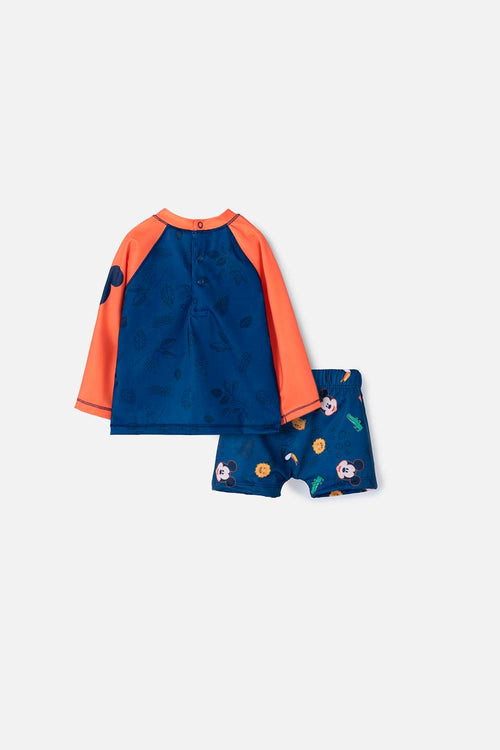 Card slide image -  CONJUNTO DE BAÑO DE MICKEY MOUSE MULTICOLOR MANGA LARGA PARA BEBÉ NIÑO