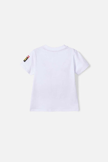  CAMISETA DE CARS MANGA CORTA BLANCA PARA NIÑO 2T A 5T