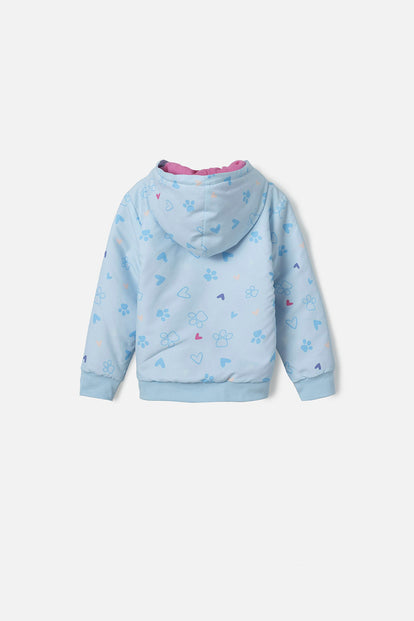 CHAQUETA DE PAW PATROL AZUL CLARO CON CAPUCHA PARA NIÑA 2T A 5T
