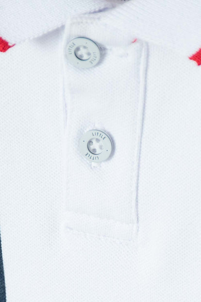 CAMISETA TIPO POLO NASA BLANCO PARA NIÑO 2T A 5T