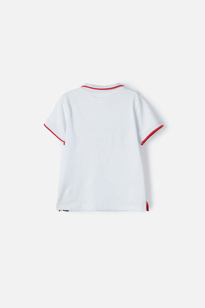 CAMISETA TIPO POLO NASA BLANCO PARA NIÑO 2T A 5T
