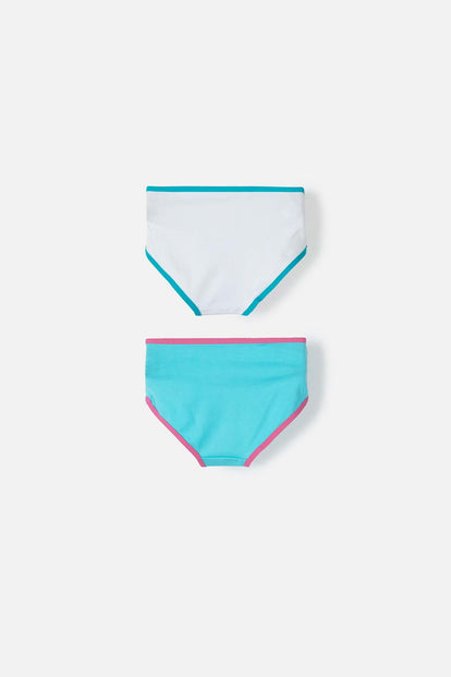 PACK X2 PANTIES DE PEPPA PIG BLANCO Y TURQUESA PARA NIÑA 2T A 5T