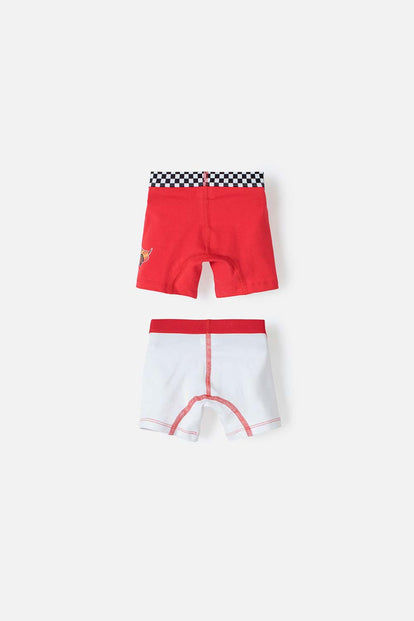 PACK X2 BOXER DE CARS ROJO Y BLANCO PARA NIÑO 2T A 5T