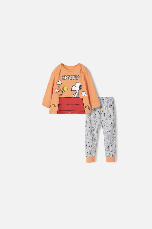 PIJAMA DE SNOOPY MULTICOLOR DE MANGA CORTA PARA NIÑO 2T A 5T