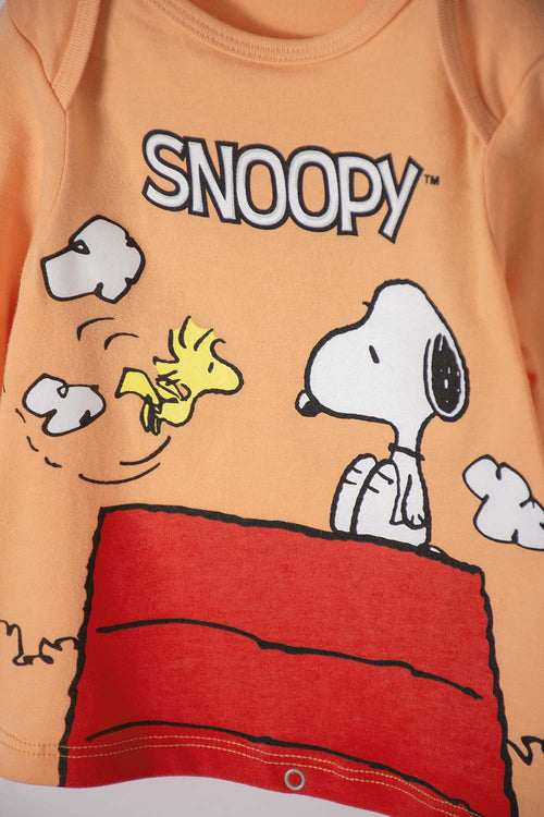 PIJAMA DE SNOOPY MULTICOLOR DE MANGA CORTA PARA NIÑO 2T A 5T
