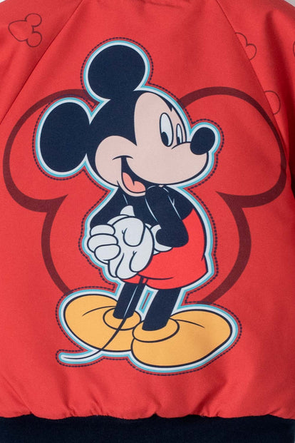 CHAQUETA MICKEY MOUSE CON CIERRE ROJO Y AZUL PARA BEBÉ NIÑO