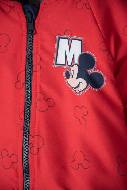 CHAQUETA MICKEY MOUSE CON CIERRE ROJO Y AZUL PARA BEBÉ NIÑO