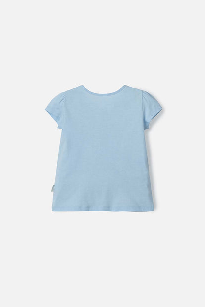 CAMISETA DE PEPPA PIG  MANGA CORTA AZUL CLARA PARA NIÑA 2T A 5T