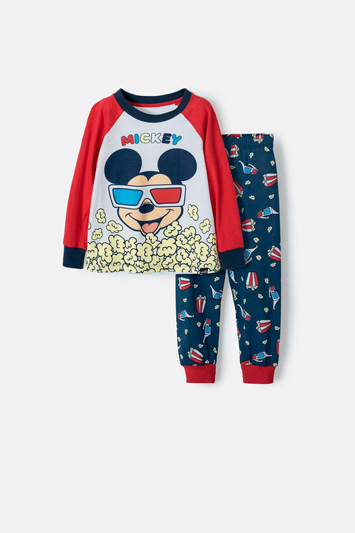 PIJAMA DE MICKEY DE PANTALON LARGO MULTICOLOR PARA NIÑO 2T A 5T