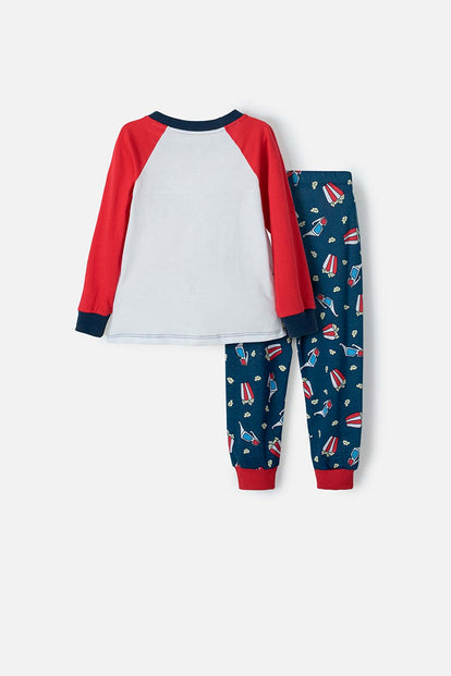 PIJAMA DE MICKEY DE PANTALON LARGO MULTICOLOR PARA NIÑO 2T A 5T