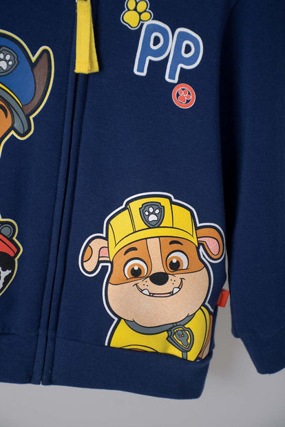 BUZO DE PAW PATROL AZUL Y AMARILLO CON CAPUCHA PARA NIÑO 2T A 5T