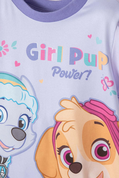 Card slide image -  PIJAMA DE PAW PATROL CON PANTALÓN LARGO LILA PARA NIÑA 2T A 5T