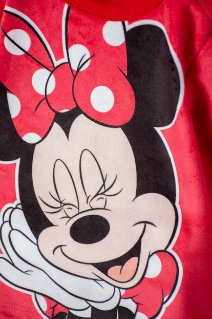 PIJAMA DE MINNIE MOUSE MANGA LARGA ROJO PARA BEBÉ NIÑA