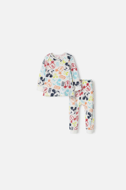 PIJAMA DE MICKEY MOUSE MULTICOLOR DE PANTALÓN LARGO PARA BEBÉ NIÑO