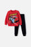 CONJUNTO DE CARS CON PANTALÓN ROJO Y NEGRO PARA NIÑO 2T A 5T