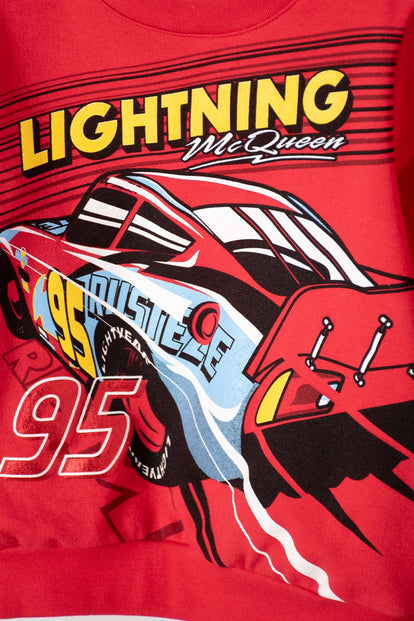  CONJUNTO DE CARS CON PANTALÓN ROJO Y NEGRO PARA NIÑO 2T A 5T