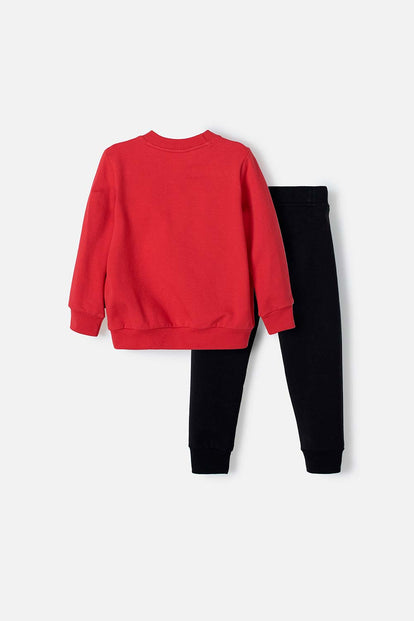  CONJUNTO DE CARS CON PANTALÓN ROJO Y NEGRO PARA NIÑO 2T A 5T