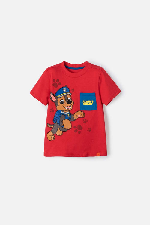 Card slide image -  CAMISETA DE PAW PATROL MANGA CORTA ROJO PARA NIÑO 2T A 5T