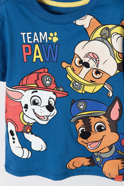 CAMISETA DE PAW PATROL MANGA CORTA AZUL PARA NIÑO 2T A 6T