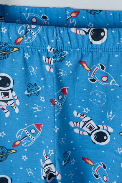  PIJAMA DE LA NASA CON PANTALÓN LARGO AZUL Y ROJO PARA NIÑO 2T A 5T