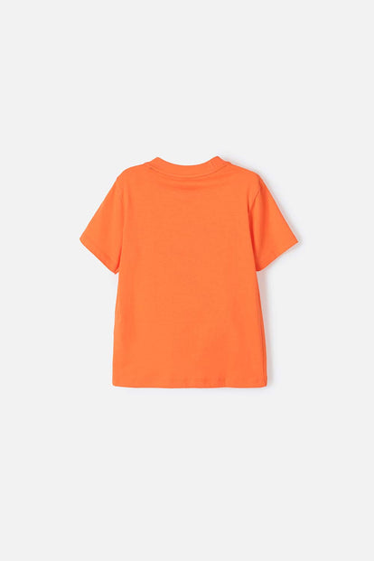 CAMISETA DE SNOOPY MANGA CORTA NARANJA PARA NIÑO 2T A 5T