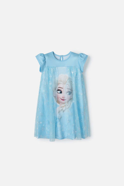  PIJAMA DE FROZEN AZUL TIPO BATOLA PARA NIÑA 2T A 5T