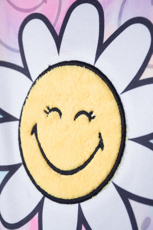 Card slide image -  CAMISETA DE SMILEY MULTICOLOR ESTAMPADA PARA NIÑA 2T A 5T