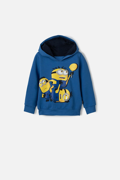  BUZO DE MINIONS AZUL CON CAPUCHA PARA NIÑO 2T A 5T