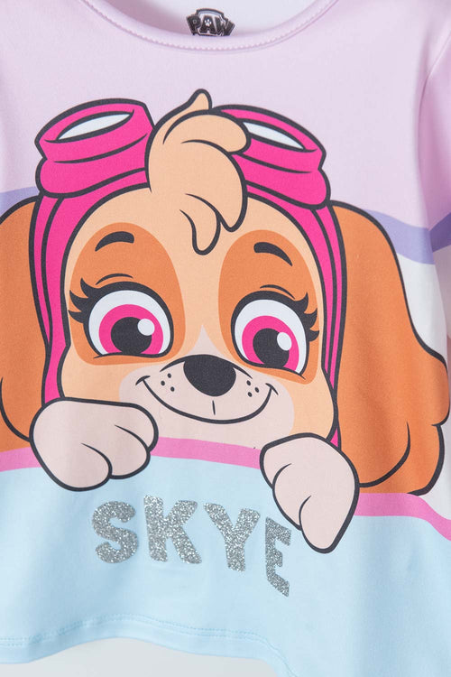 CAMISETA DE PAW PATROL MANGA LARGA ROSADA PARA NIÑA 2T A 5T