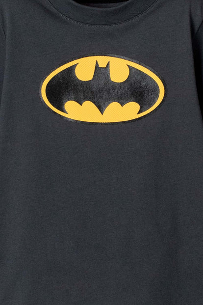  CAMISETA DE BATMAN MANGA CORTA NEGRO PARA NIÑO 2T A 5T