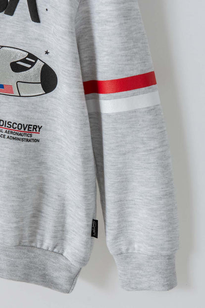 BUZO DE LA NASA CON CAPUCHA GRIS PARA NIÑO 2T A 5T