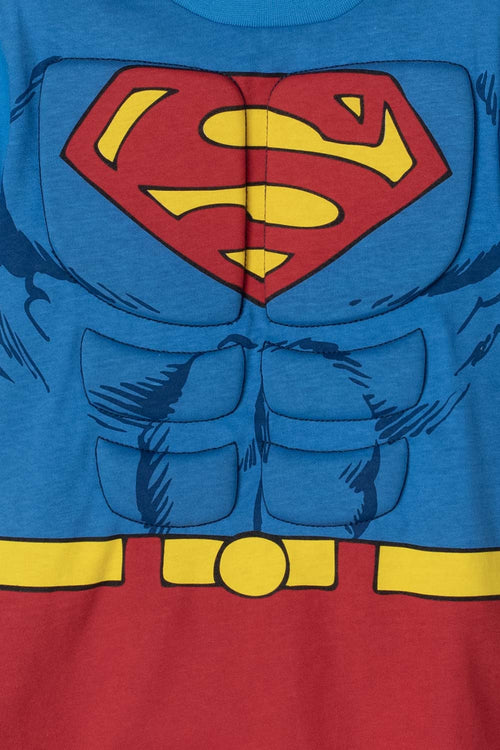 Card slide image -  CAMISETA DE SUPERMAN CON CAPA AZUL Y ROJO PARA NIÑO 2T A 5T