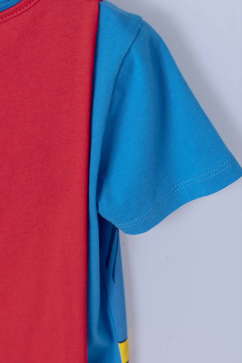 Card slide image -  CAMISETA DE SUPERMAN CON CAPA AZUL Y ROJO PARA NIÑO 2T A 5T