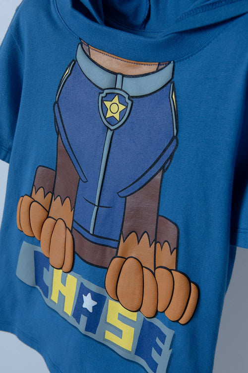 CAMISETA DE PAW PATROL AZUL MANGA CORTA PARA NIÑO 2T A 5T