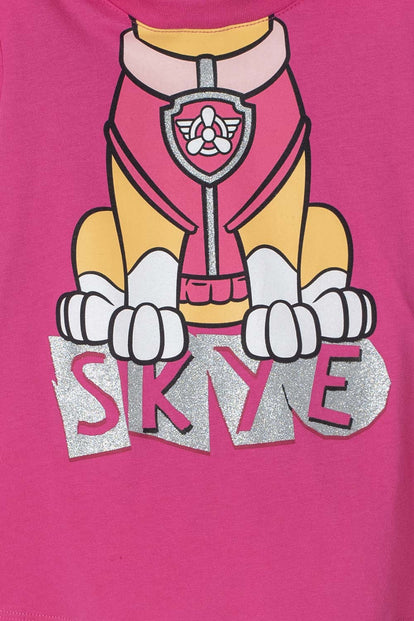 CAMISETA DE PAW PATROL FUCSIA CON CAPUCHA PARA NIÑA 2T A 5T