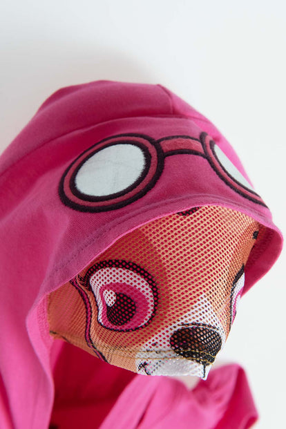 CAMISETA DE PAW PATROL FUCSIA CON CAPUCHA PARA NIÑA 2T A 5T