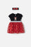 VESTIDO DE MINNIE MOUSE CON TULL NEGRO Y ROJO PARA BEBÉ NIÑA