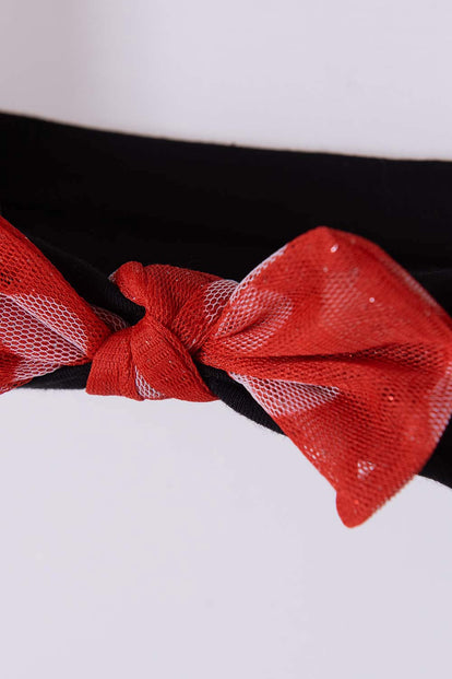 VESTIDO DE MINNIE MOUSE CON TULL NEGRO Y ROJO PARA BEBÉ NIÑA