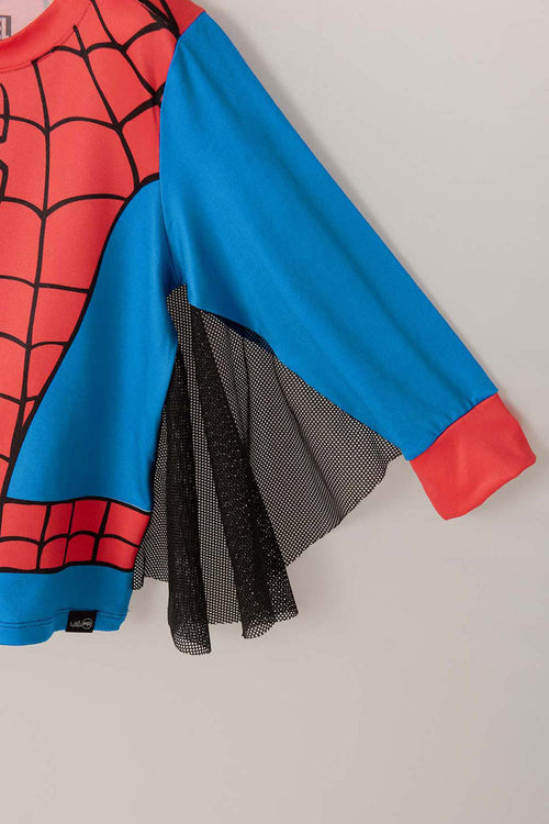 Card slide image -  PIJAMA DE SPIDER-MAN CON PANTALÓN LARGO AZUL, ROJO Y NEGRO PARA NIÑO 2T A 5T