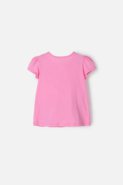  CAMISETA DE HELLO KITTY MANGA CORTA ROSADO PARA NIÑA 2T A 5T