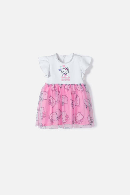 VESTIDO DE HELLO KITTY MULTICOLOR CON TUTÚ PARA NIÑA 2T A 5T