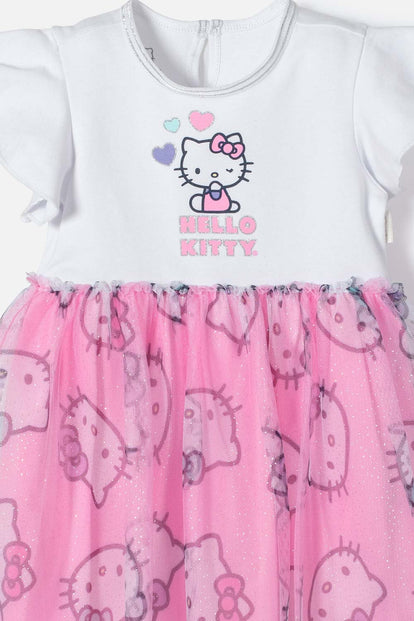VESTIDO DE HELLO KITTY MULTICOLOR CON TUTÚ PARA NIÑA 2T A 5T