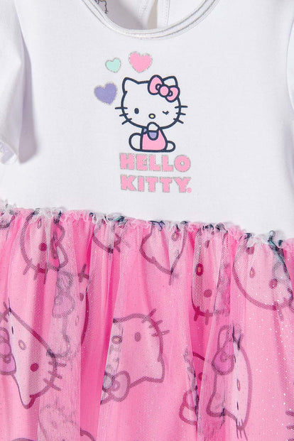 VESTIDO DE HELLO KITTY MULTICOLOR CON TUTÚ PARA NIÑA 2T A 5T