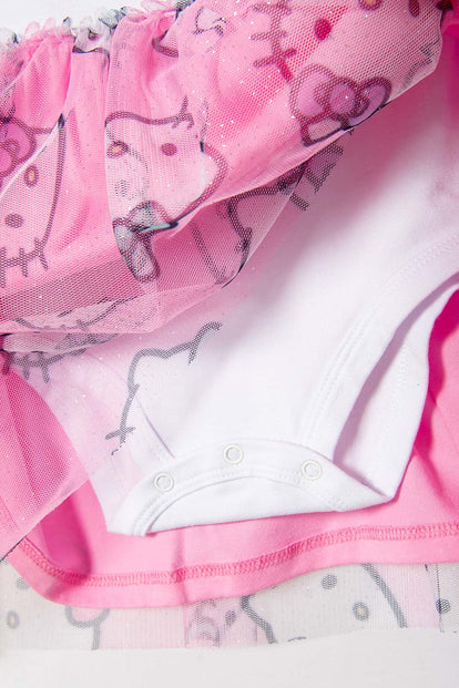 VESTIDO DE HELLO KITTY MULTICOLOR CON TUTÚ PARA NIÑA 2T A 5T
