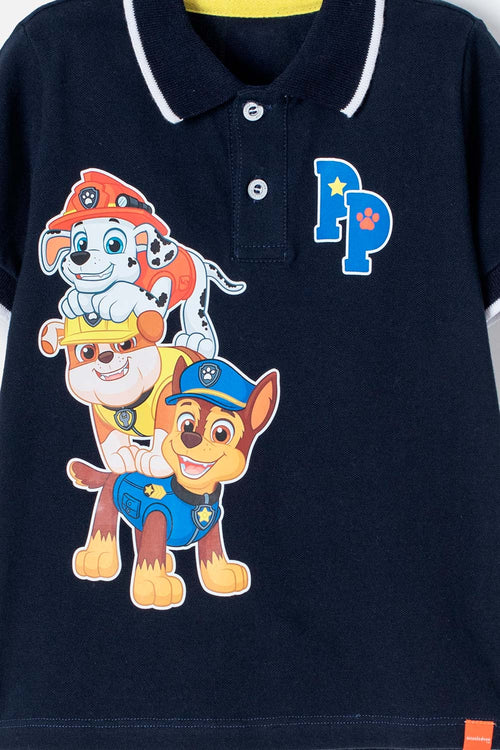 Card slide image -  CAMISETA DE PAW PATROL AZUL TIPO POLO PARA NIÑO 2T A 5T