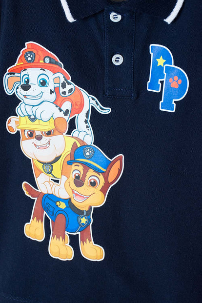  CAMISETA DE PAW PATROL AZUL TIPO POLO PARA NIÑO 2T A 5T
