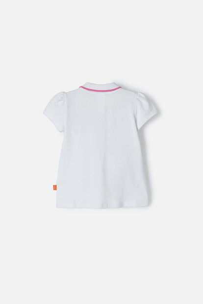 CAMISETA DE PAW PATROL BLANCA TIPO POLO PARA NIÑA 2T A 5T