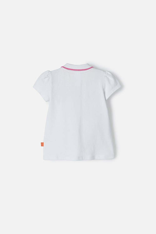CAMISETA DE PAW PATROL BLANCA TIPO POLO PARA NIÑA 2T A 5T