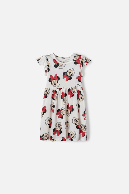  VESTIDO DE MINNIE MOUSE MARFIL PARA NIÑA 2T A 5T